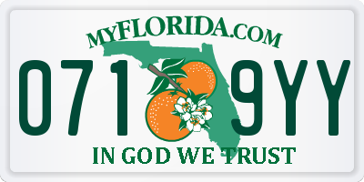FL license plate 0719YY