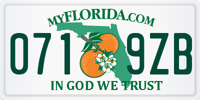 FL license plate 0719ZB