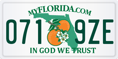 FL license plate 0719ZE