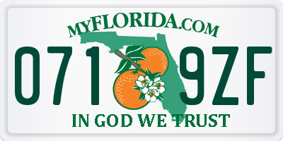 FL license plate 0719ZF