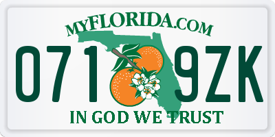 FL license plate 0719ZK