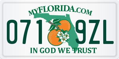 FL license plate 0719ZL