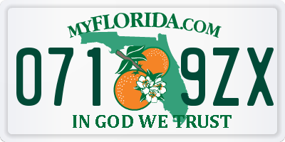 FL license plate 0719ZX