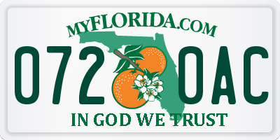 FL license plate 0720AC