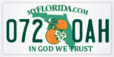 FL license plate 0720AH