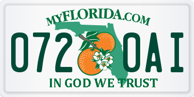 FL license plate 0720AI