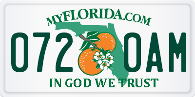 FL license plate 0720AM