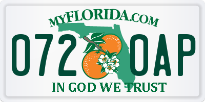 FL license plate 0720AP