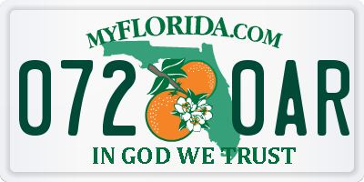 FL license plate 0720AR