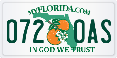 FL license plate 0720AS