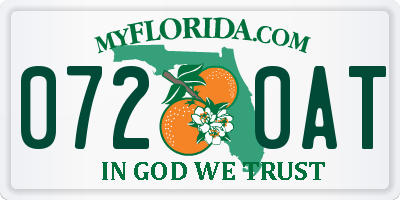 FL license plate 0720AT