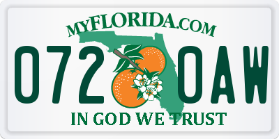 FL license plate 0720AW