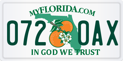 FL license plate 0720AX