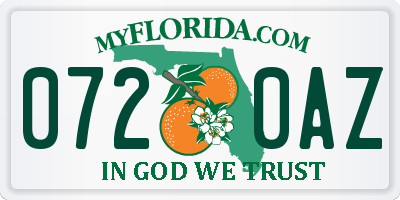 FL license plate 0720AZ