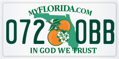FL license plate 0720BB