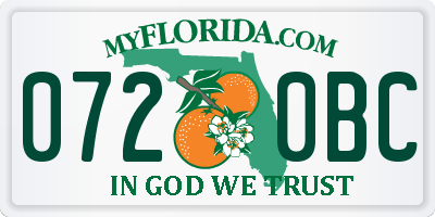FL license plate 0720BC