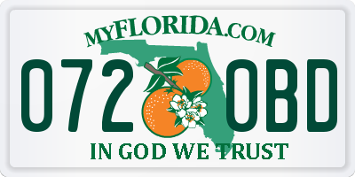 FL license plate 0720BD