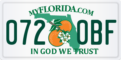 FL license plate 0720BF