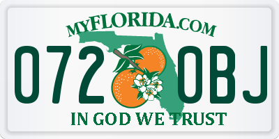 FL license plate 0720BJ