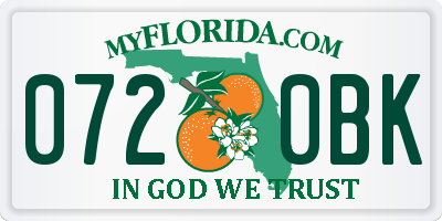 FL license plate 0720BK