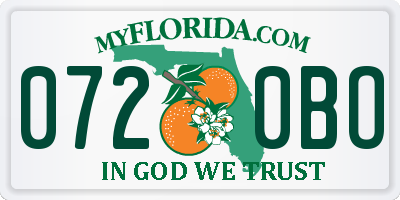 FL license plate 0720BO