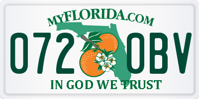 FL license plate 0720BV