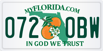 FL license plate 0720BW