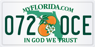 FL license plate 0720CE