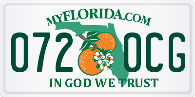 FL license plate 0720CG
