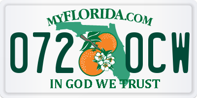 FL license plate 0720CW