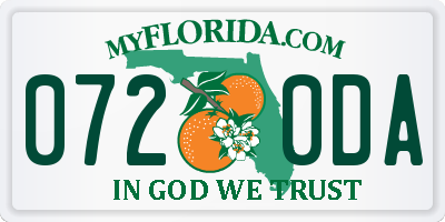 FL license plate 0720DA