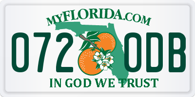 FL license plate 0720DB