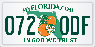 FL license plate 0720DF