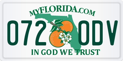 FL license plate 0720DV