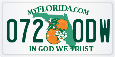 FL license plate 0720DW