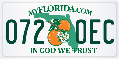 FL license plate 0720EC