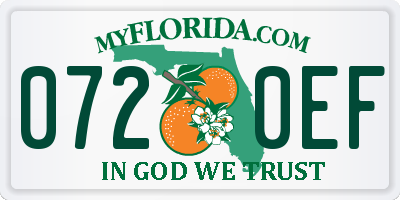 FL license plate 0720EF