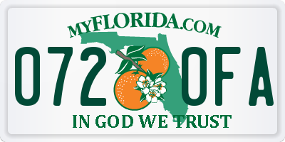 FL license plate 0720FA
