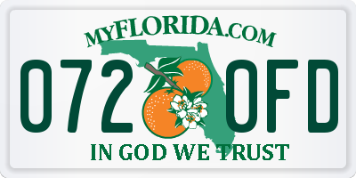 FL license plate 0720FD