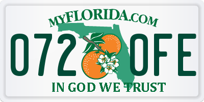 FL license plate 0720FE