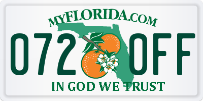 FL license plate 0720FF