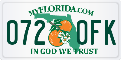 FL license plate 0720FK