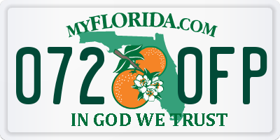 FL license plate 0720FP