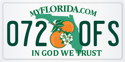 FL license plate 0720FS