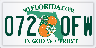 FL license plate 0720FW