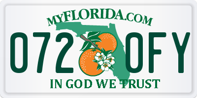 FL license plate 0720FY