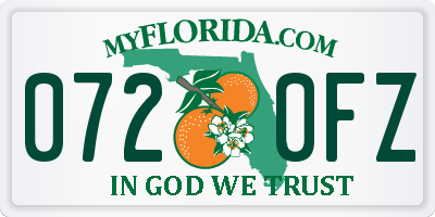 FL license plate 0720FZ