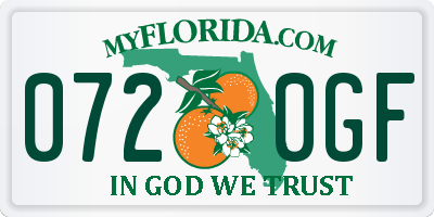 FL license plate 0720GF