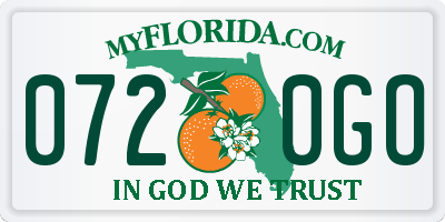 FL license plate 0720GO