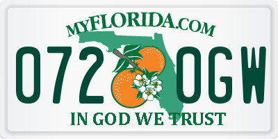 FL license plate 0720GW